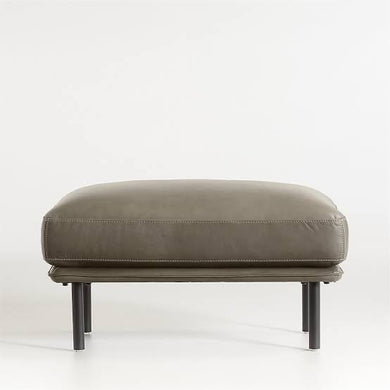 Wells leather ottoman