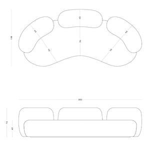 Tateyama X seater curved sofa