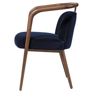 Blue Velvet Modern Essex Arm Chair