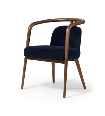 Blue Velvet Modern Essex Arm Chair